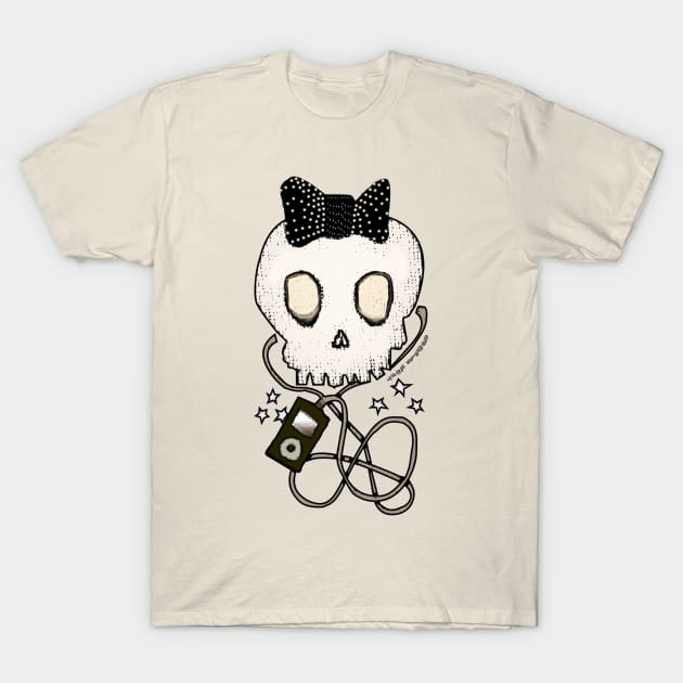 Girly Skull with Black Bow / Die for Music T-Shirt by roublerust